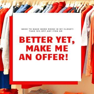 Any item in my closet is 10% off.